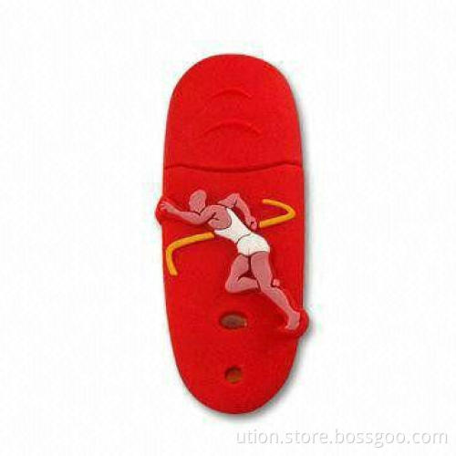 Cartoon Design USB Flash Stick with 1 to 32GB Memory Capacity, Free Printing and Packaging